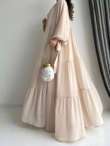 chiffon layered abaya with matching inner dress