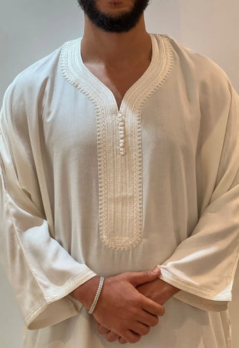 Cream Cotton Moroccan Mens Thobe Hijabimama