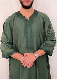 Green Premium Cotton Blend Thobe Hijabimama