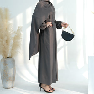 Grey Laiba 2 Piece Abaya Set