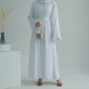 Urooj White Stonework Abaya