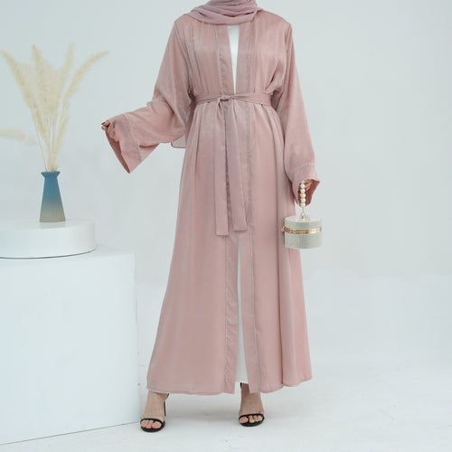 Urooj Pink Stonework Abaya