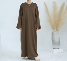 Brown Lamaisah knit Abaya