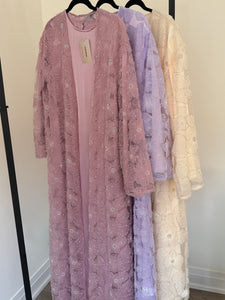Zahra Lavender Bloom Abaya Set