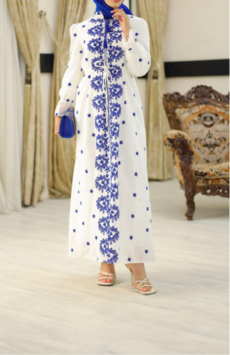 Ammara Blue Embroidery Dress