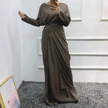 Mocha 3 Piece Linen Abaya Set Hijabimama