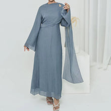 Areeba Blue Shawl Dress