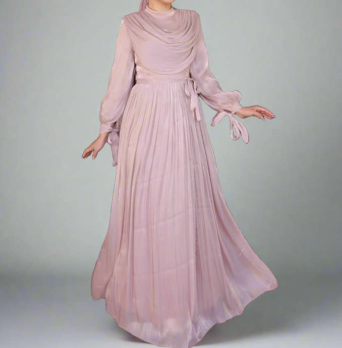 Asmah Pink Drape Gown