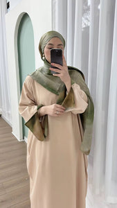 Basma Beige Abaya & Hijab Set