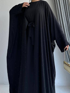 Shamah Black Abaya Set