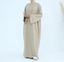 Dark Beige Lamaisah knit Abaya