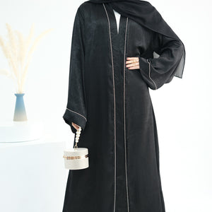 Urooj Black Stonework Abaya