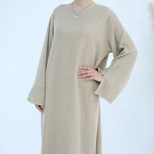 Dark Beige Lamaisah knit Abaya