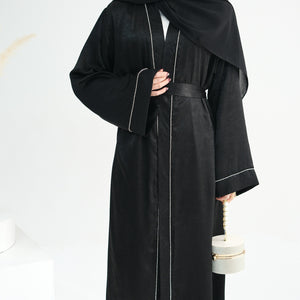 Urooj Black Stonework Abaya