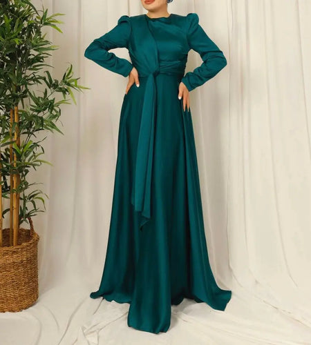 Satin Olivia Teal Dress Hijabimama