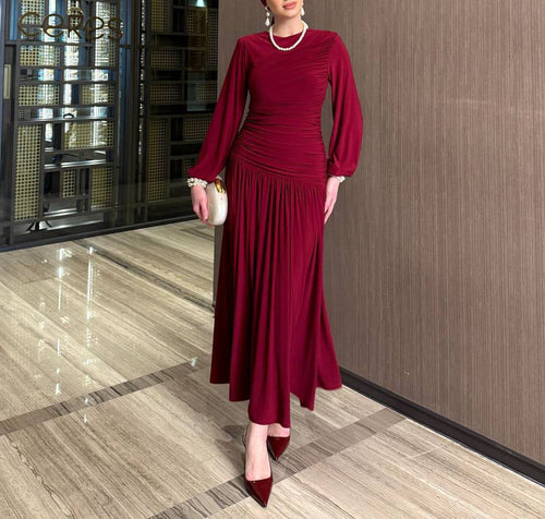 Sabina Maroon Dress