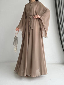 chiffon button front  abaya and dress set