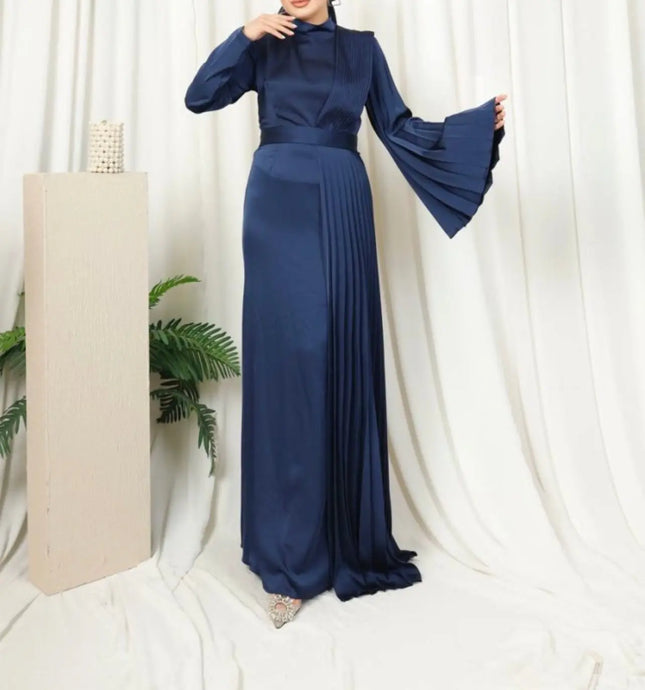 Ameera Navy Satin Dress