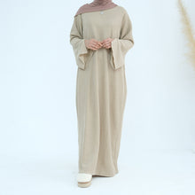 Dark Beige Lamaisah knit Abaya