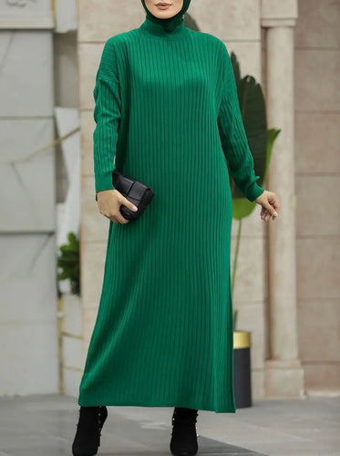 Haniyah Emerald Sweater Dress Hijabimama