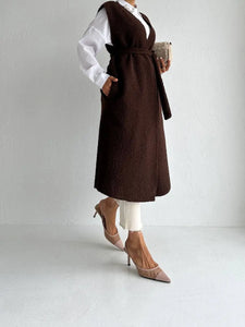 Brown Boucle Vest Hijabimama