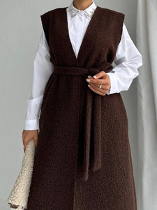 Brown Boucle Vest Hijabimama