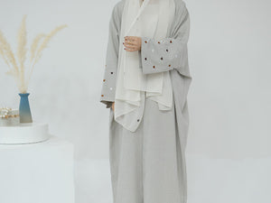 Beige Heart Abaya