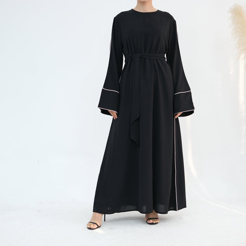 Black Nida Trim Detail Abaya