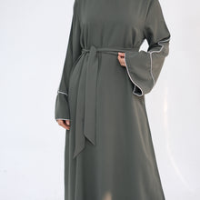 Olive Nida Trim Detail Abaya
