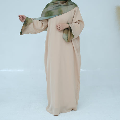 Basma Beige Abaya & Hijab Set