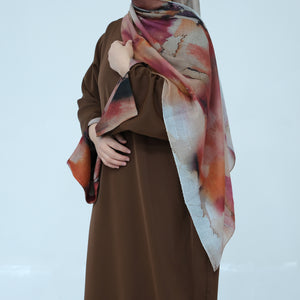 Basma Brown Abaya & Hijab Set