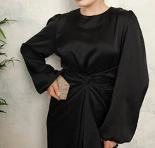 Black  Zoya Satin Dress Hijabimama