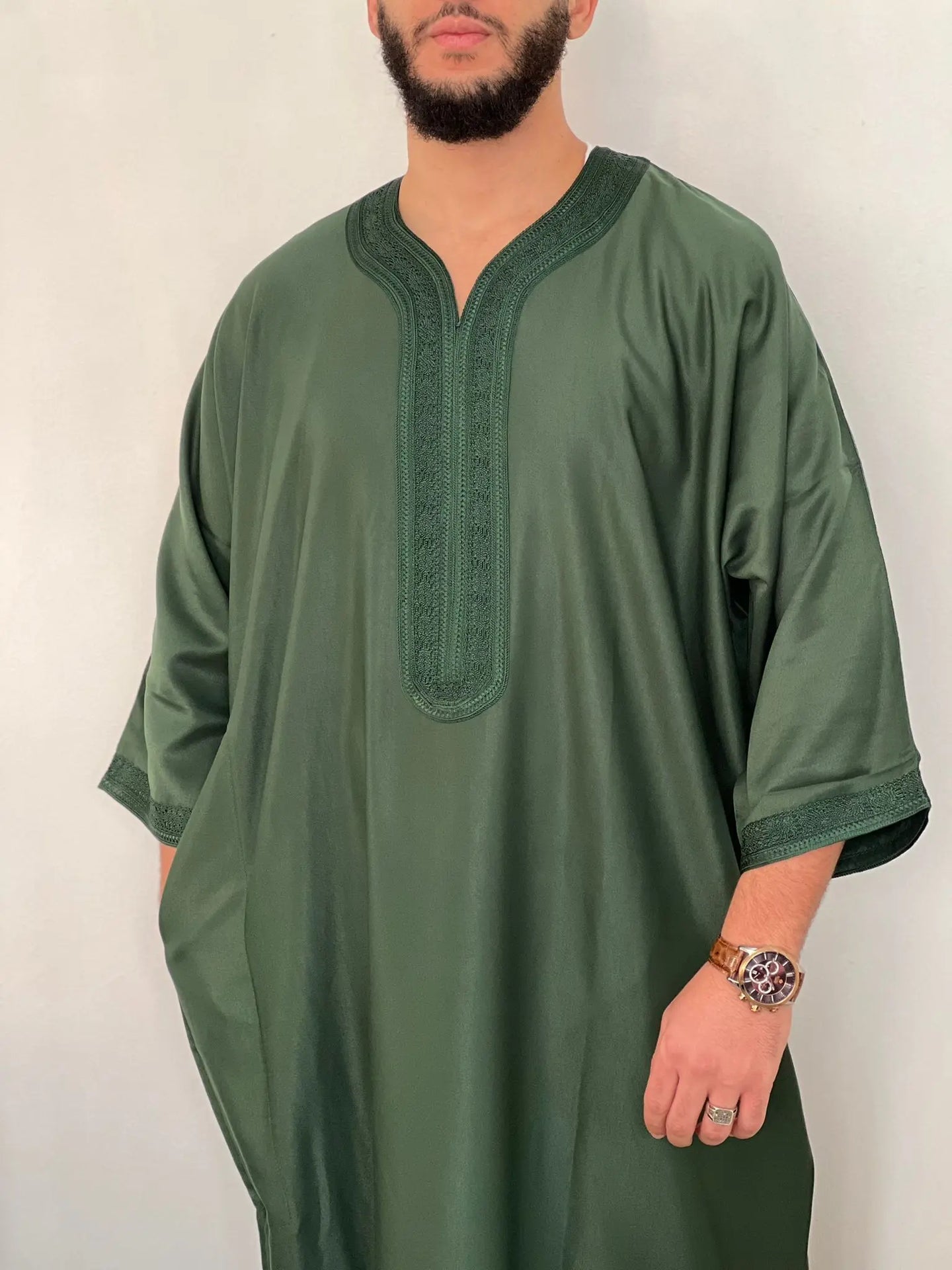 Green Premium Cotton Blend Thobe Hijabimama