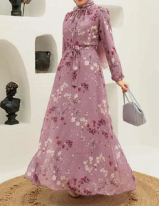 Cherry Blossom Print Dress Hijabimama