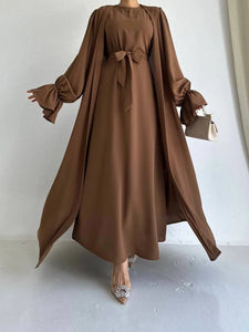 Nura Mocha Abaya & Dress Set Hijabimama