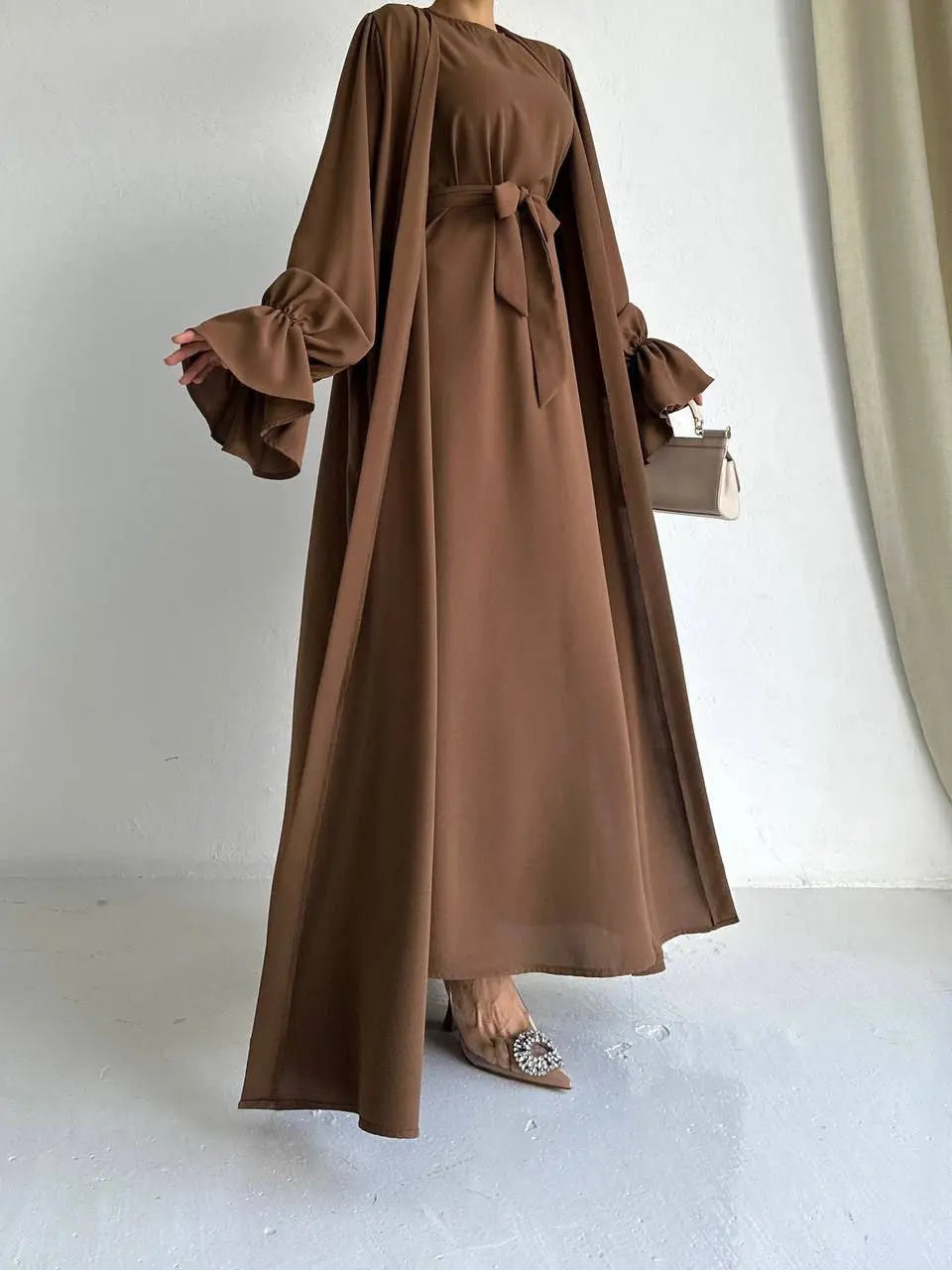 Nura Mocha Abaya & Dress Set