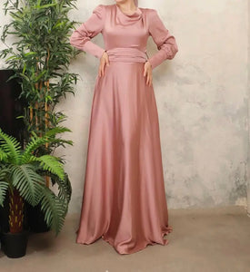 Pink Satin Safa Gown