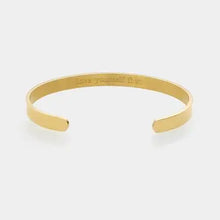 "LOVE YOURSELF FIRST" | QUOTE CUFF IN GOLD