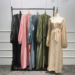 Aliya Black Balloon Sleeve Abaya