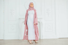 Pink Velvet Burnout Abaya