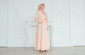 Aizah Peach Maxi Dress
