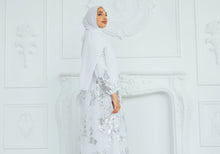 White Sequin Faux Wrap Dress
