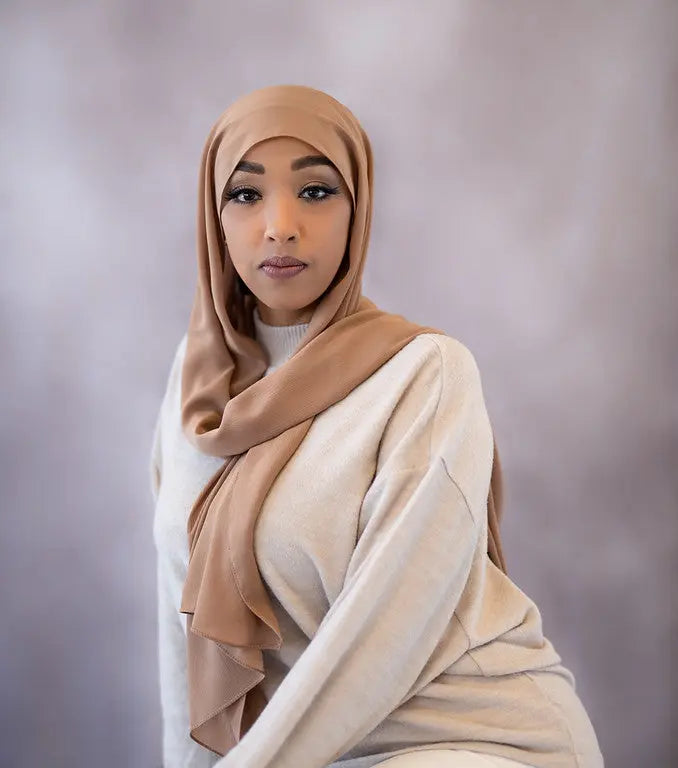 Latte Crinkle Crepe Hijab