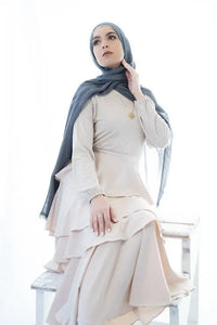 Fossil Grey Feather Light Modal/Cotton Hijab Hijabimama