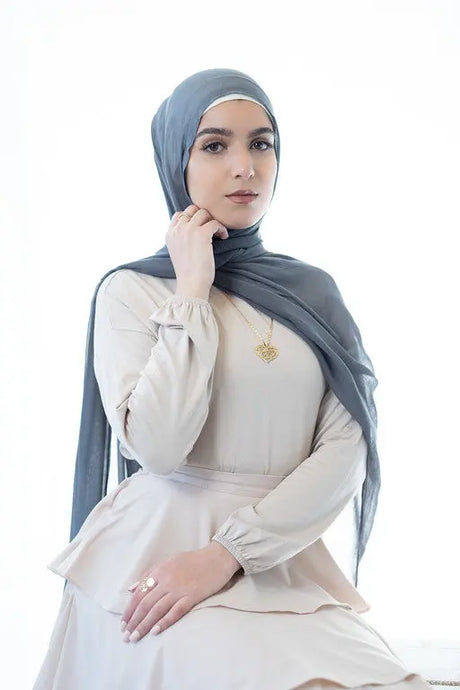 Fossil Grey Feather Light Modal/Cotton Hijab