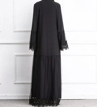 Black Lace And Pearl Abaya