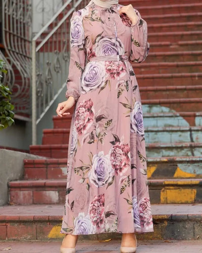 Sarah Floral chiffon dress Hijabimama