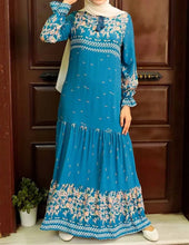 Blue Cotton/Viscose Dress
