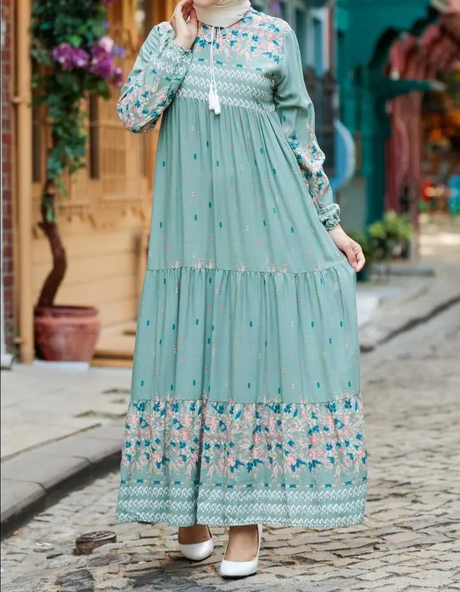 Mint Cotton/Viscose Dress Hijabimama