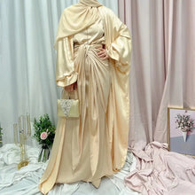 Ella Pale Gold Luxury Satin Dress Set Hijabimama